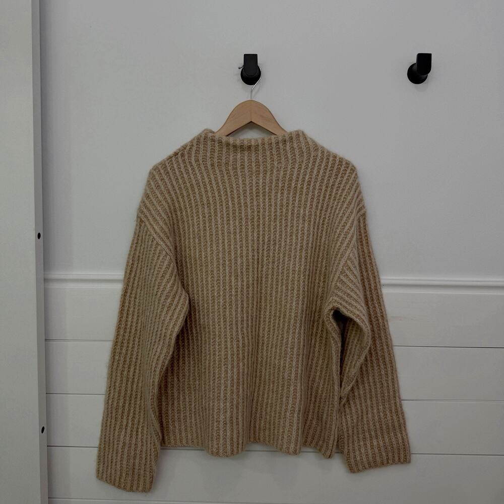 Women’s Vince Mockneck Cable knit Sweater Alpaca Wool Blend XL